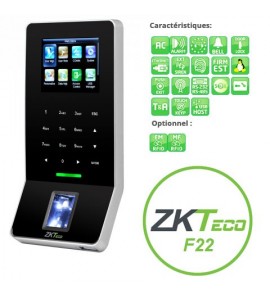 Pointeuse noire autonome biométrique F22 Zkteco