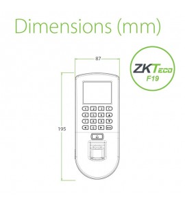 Pointeuse digitale F19 Zkteco Dimension